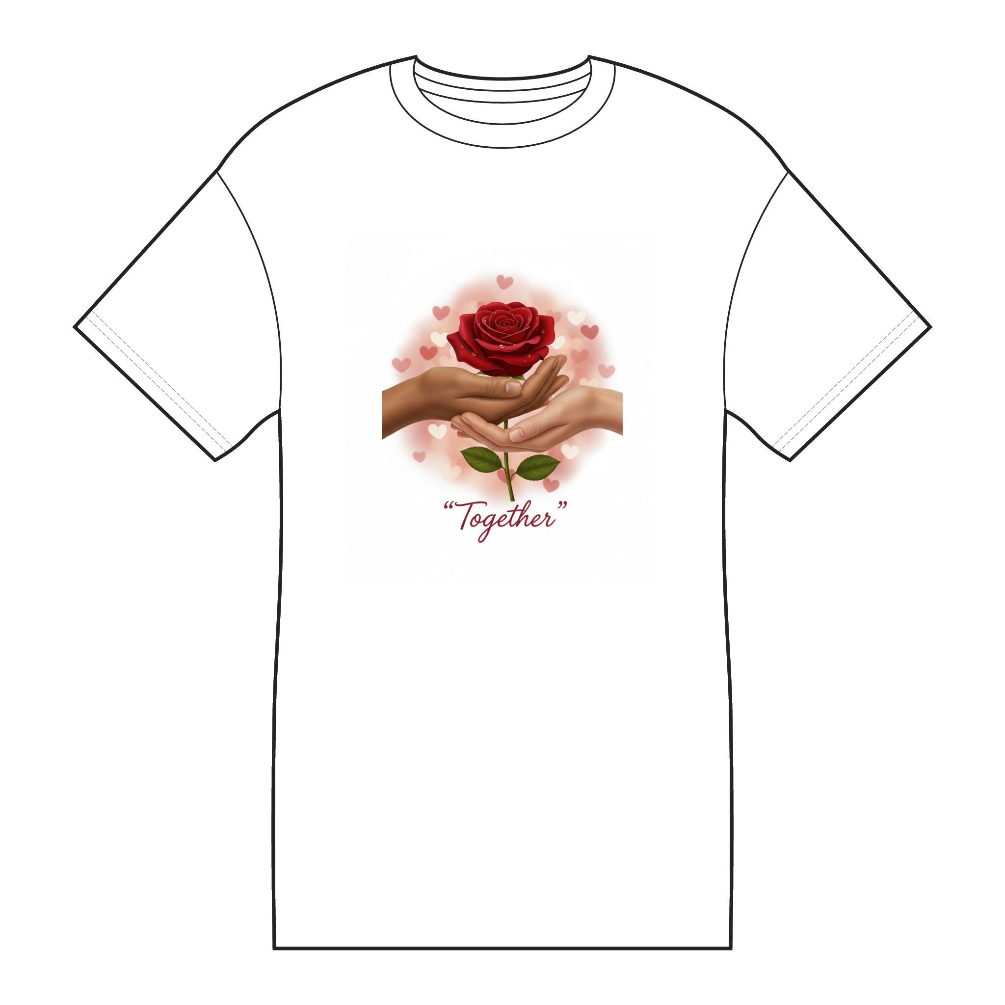 Together Rose Tee — Romantic Couple Floral T-Shirt